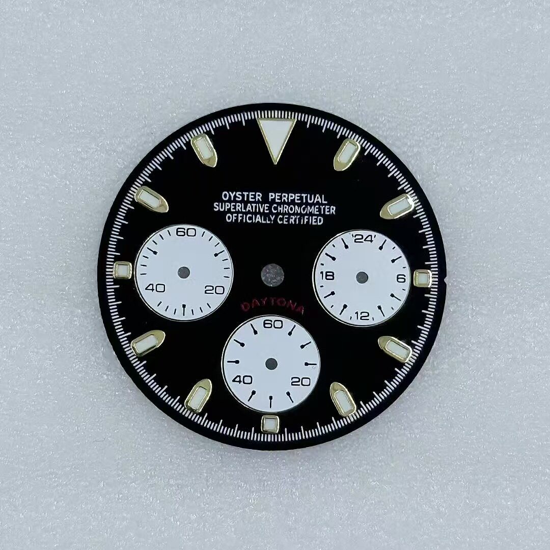 29.5mm Multi-functional Watch Dial Green Luminous for VK63 Movement Parts