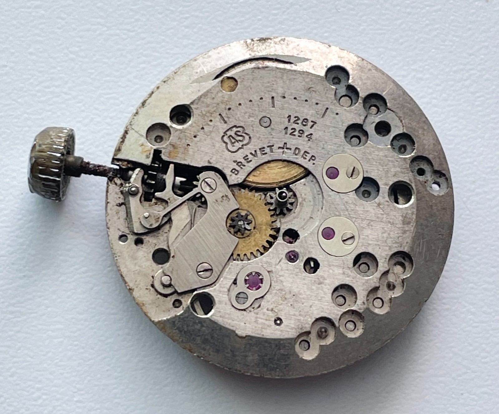 MURALTA Watch Movement AS 1287 1294 17 Jewels Swiss Parts Repair Vintage