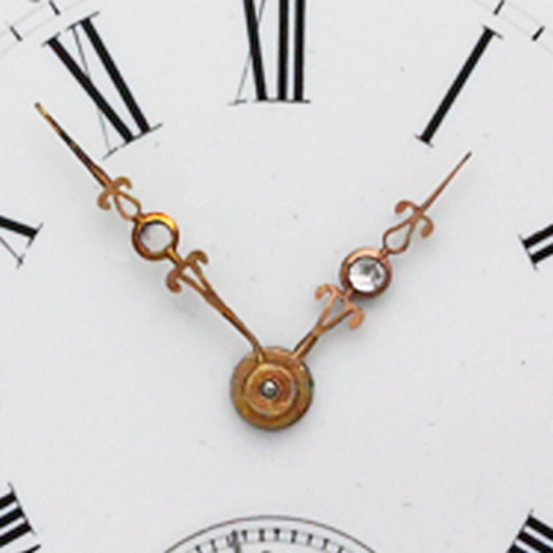 Swiss Rooster Trade Mark Pocket Watch Movement & Enamel Dial ca. 1890’s
