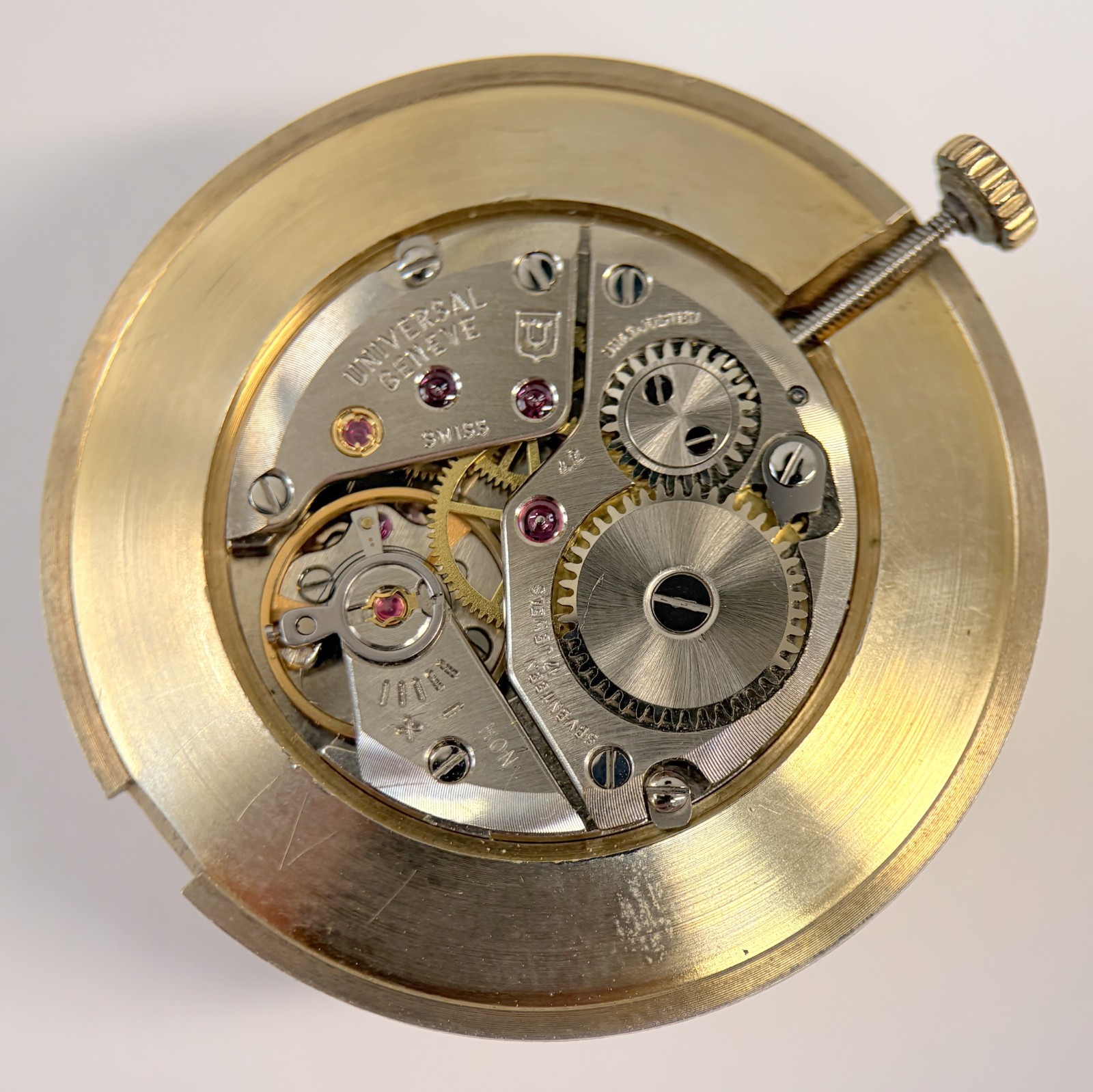 Universal Geneve Cal 42 Watch Parts Movement Balance Fork Spring Bridge Dial