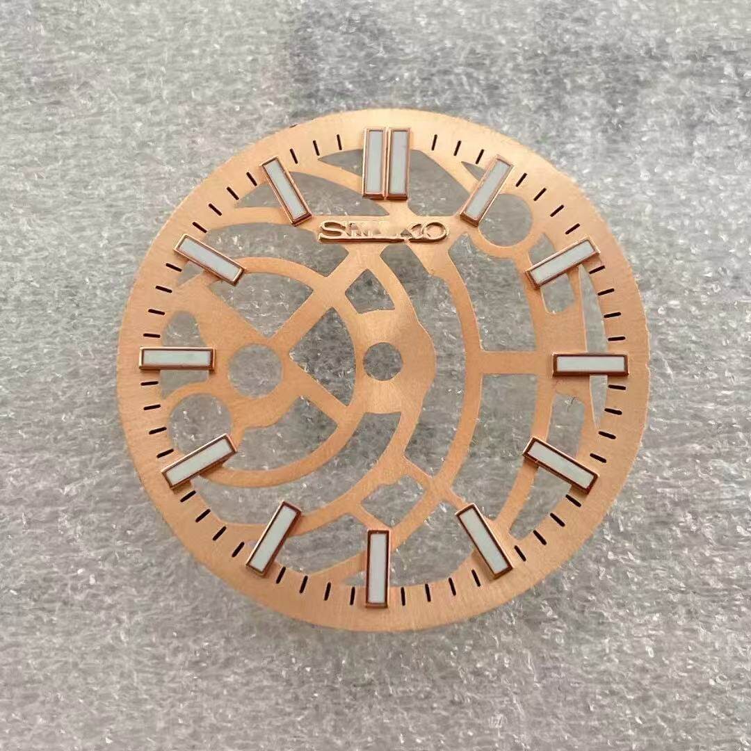 28.5mm Cutout Watch Dial Green Lume for Nh70 NH72 Movement Watch Parts S Logo