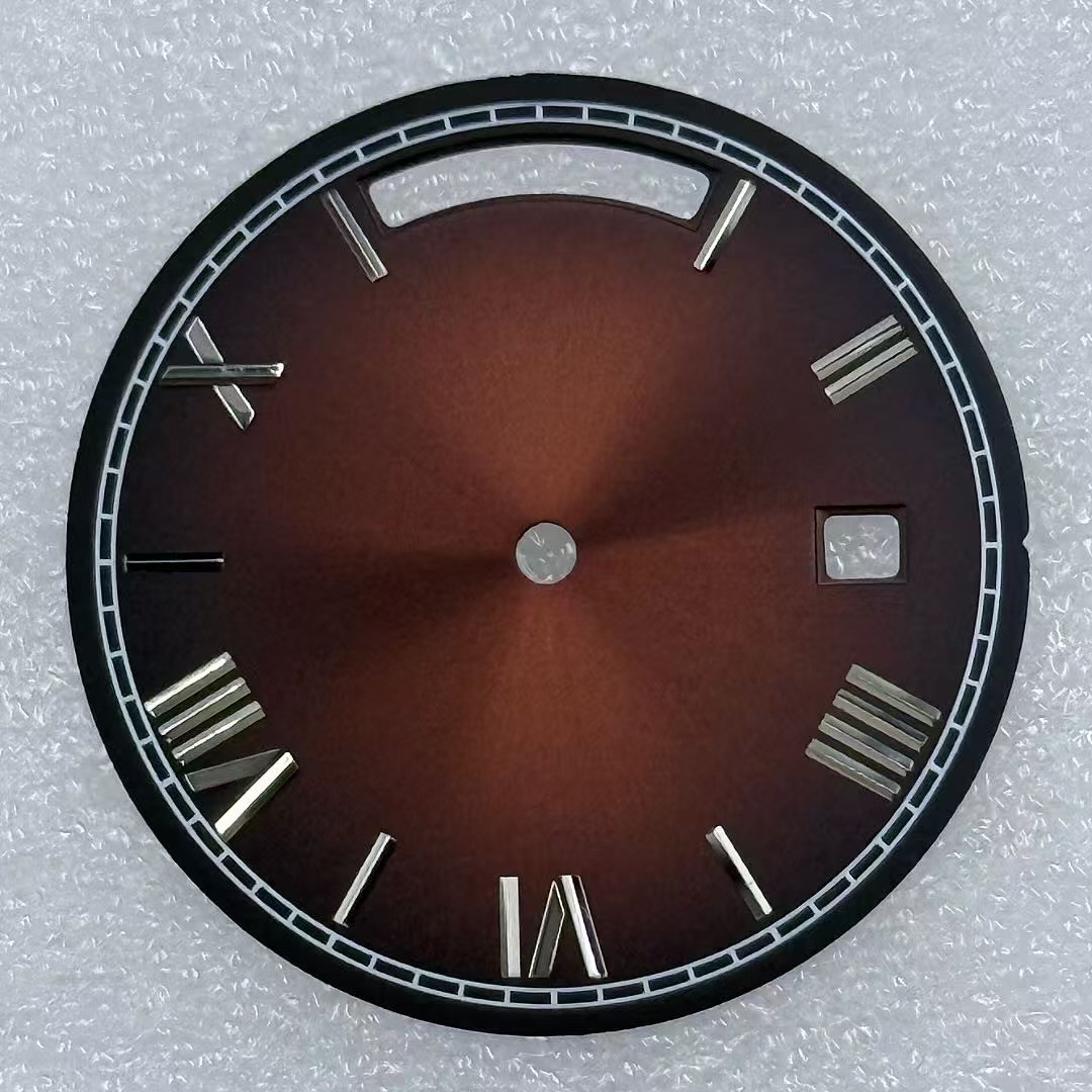 31mm Roman Watch Dial Double Calendar No Luminous Fits 8285 Movement Watch Parts