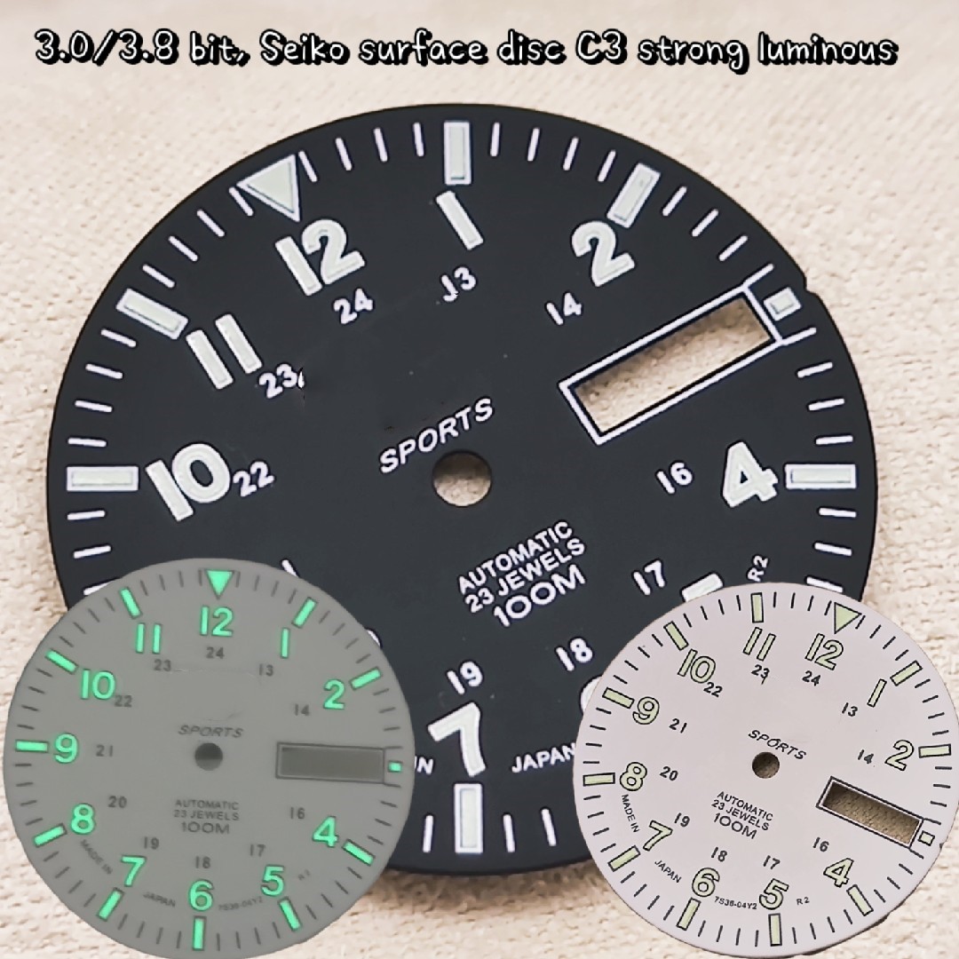 Green Luminous Dial Copper C3 For NH36A Automatic Mechanical Watch Movement