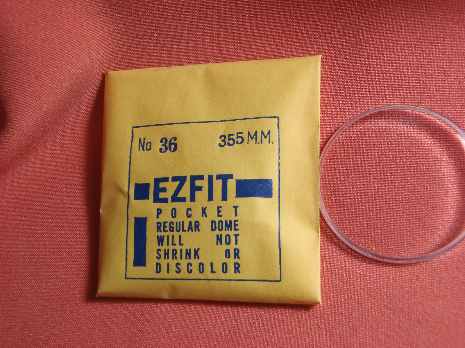 EZFIT REGULAR DOME ROUND PLASTIC WATCH CRYSTAL 35.5MM NOS