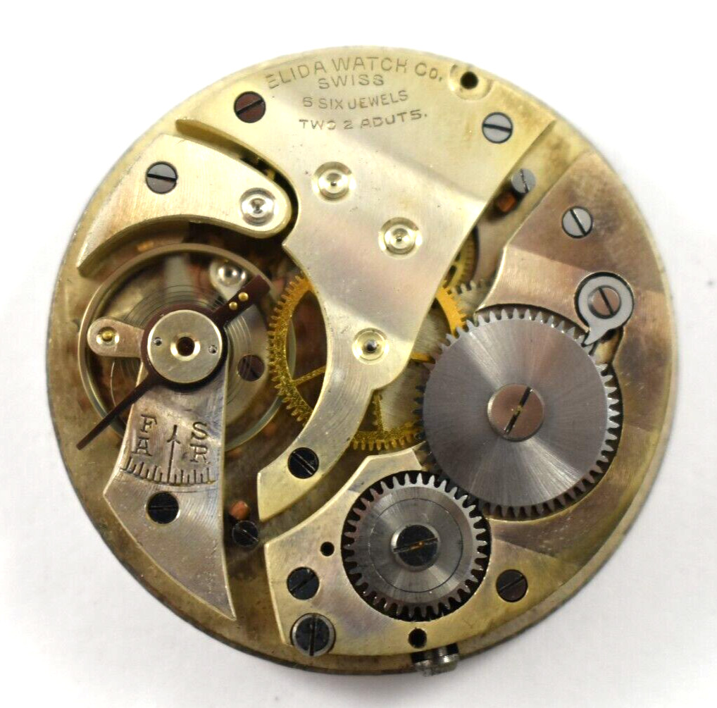 Vintage Swiss Made Elida Watch Co Barclay 12s 6J OF Pocket Watch Movement lot.fi