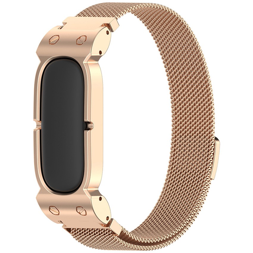 Metal Frame Milanese Metal Strap Stainless Steel Strap for Google Fitbit Air
