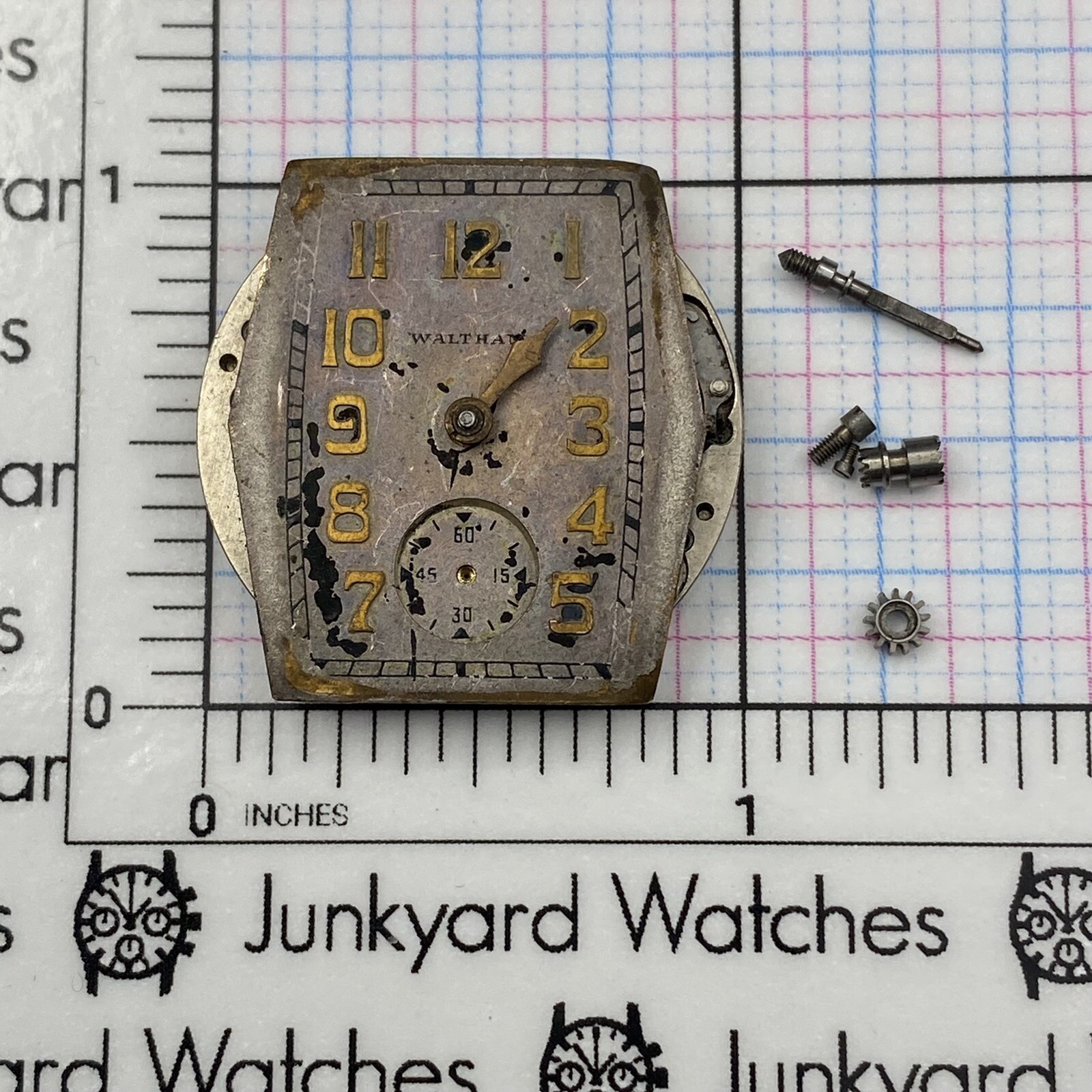 Old Waltham Pocket Watch Movement Repairs Parts Spares 9 Jewels Watchmaker 609