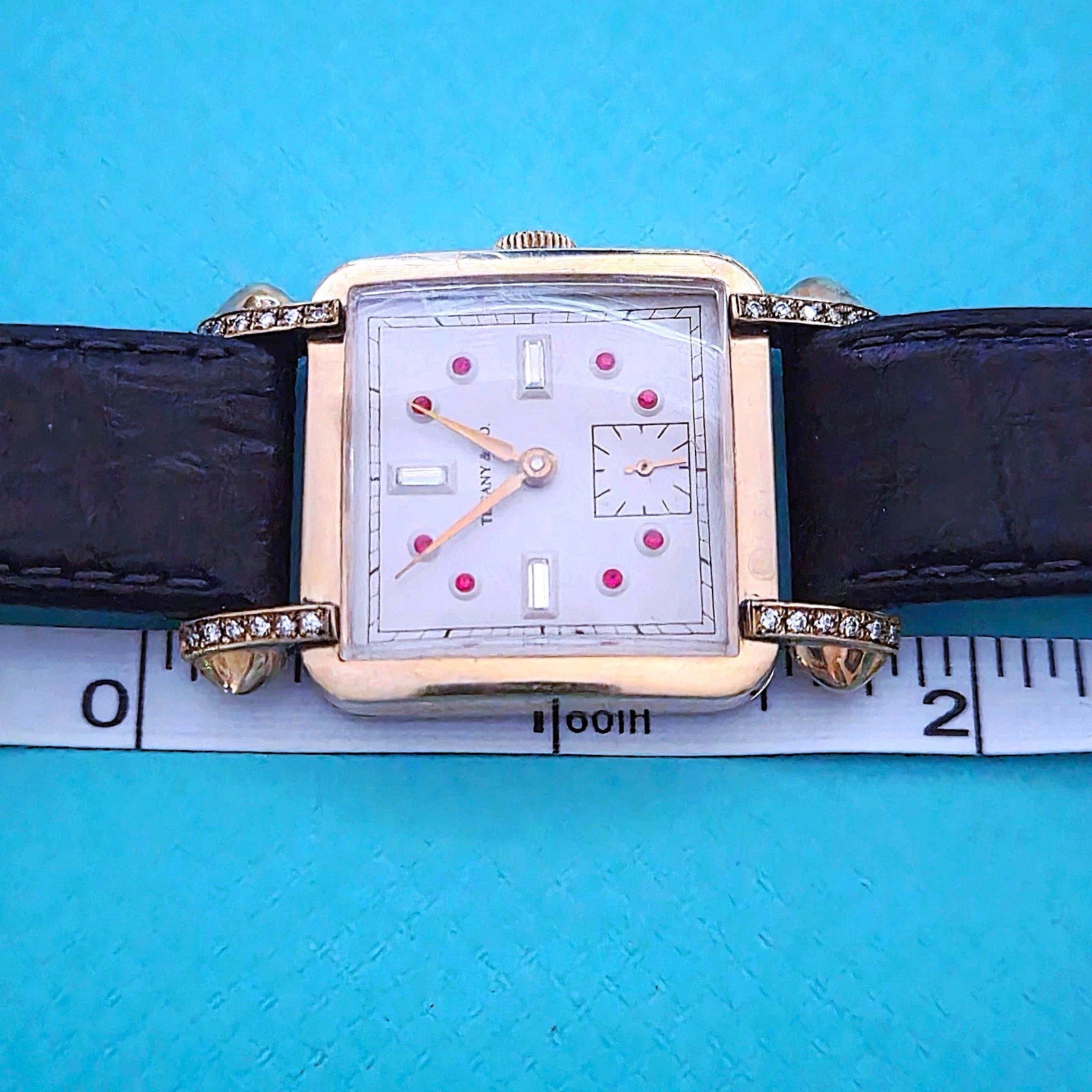 Vintage Tiffany & Co. Watch Dial and Movement Ruby Diamond Manual Winding