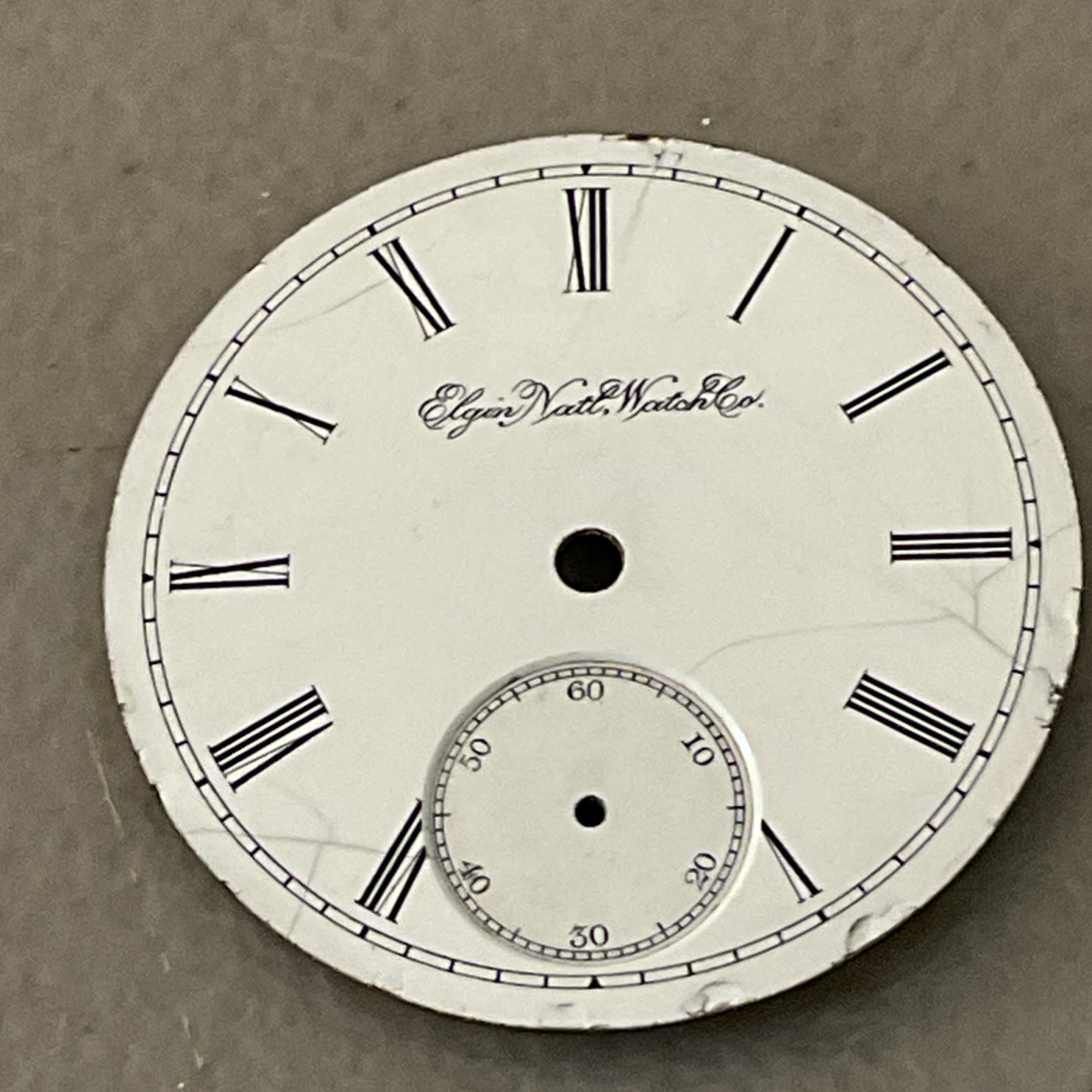 Vintage Antique 18s Pocket Watch Porcelain Front Face Dial Elgin Natl. Watch Co.
