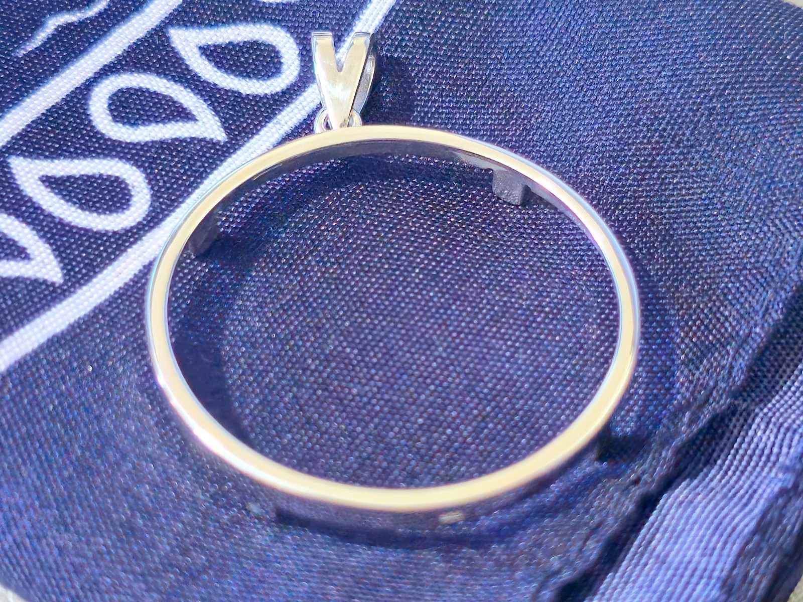 925 Sterling Silver Prong Back Simple Bezel for 34mm Mexican 1 Peso Coins