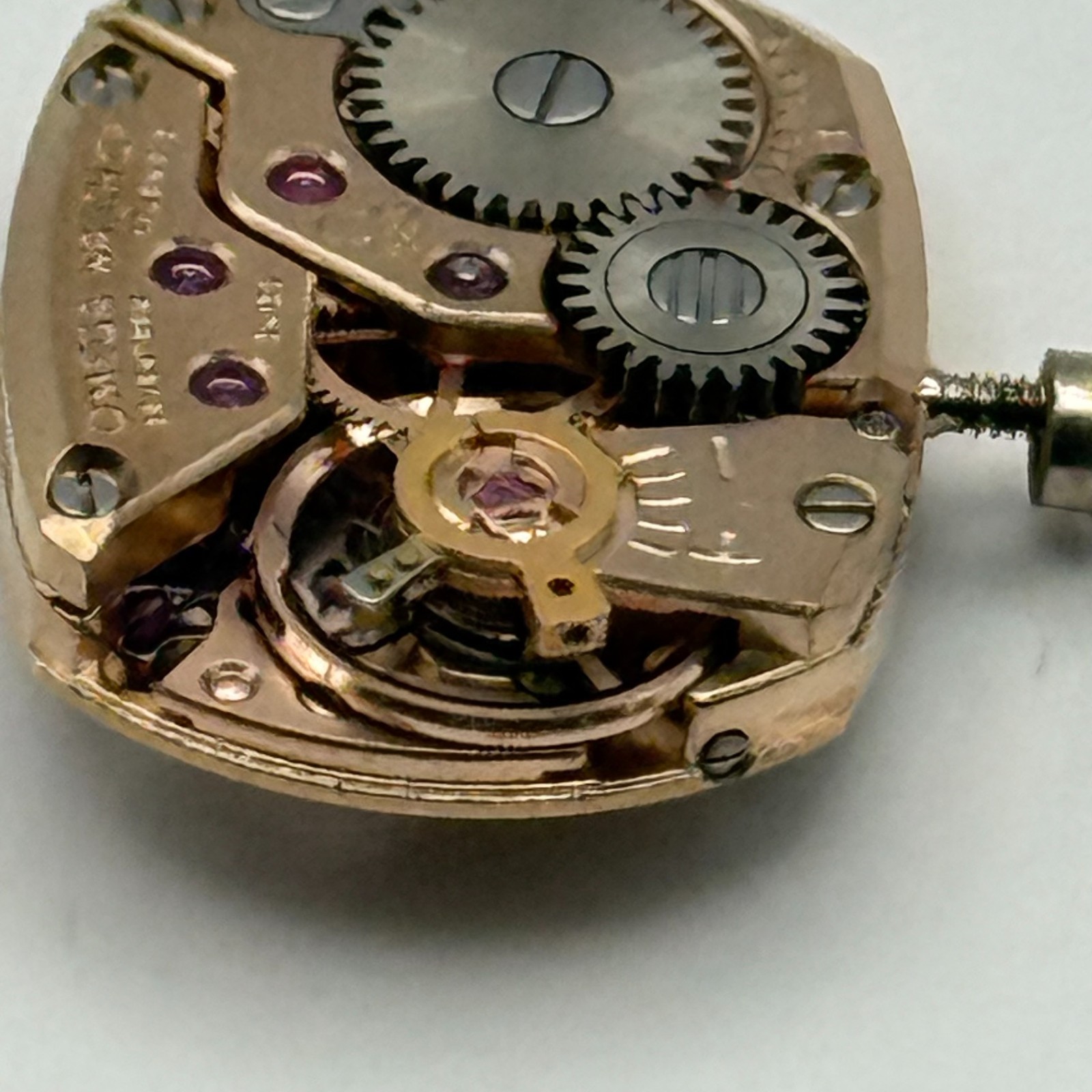 Omega 485 Watch Movement Cabochon Tiger’s Eye Crown Ladies Swiss Parts 15.5mm