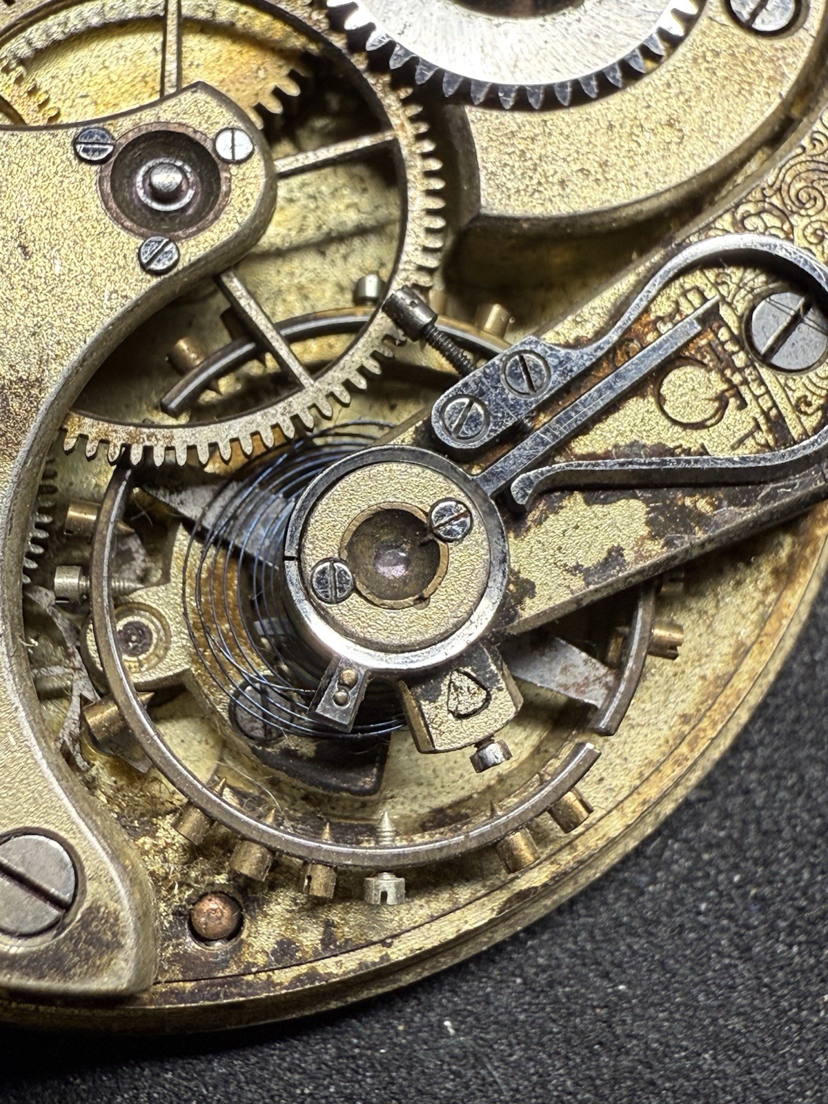 Genuine Omega 19 1/2 Ligne Pocket Watch Movement For Spares Repair