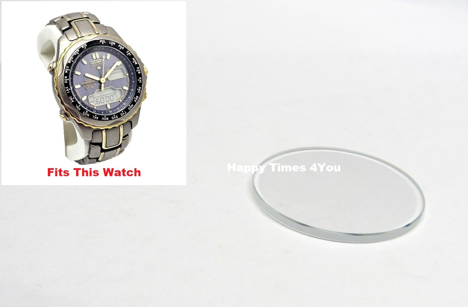 Citizen Solar-Tech Mens Titanium Watch Crystal Replacement 27310397