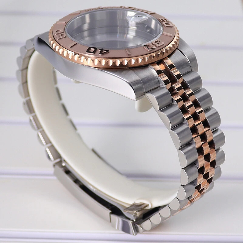 40mm Yacht Watch Case Part Jubilee Strap For Seiko NH35 8215 2824 Movement 10ATM