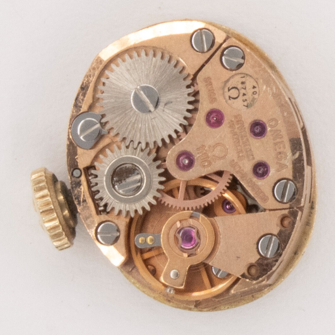 Vintage Omega Caliber 1100 17-Jewel Wristwatch Movement, Keeps Time