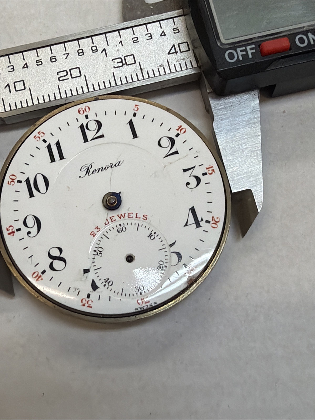 AE72 Fleurier Watch Co Pocket Watch Movement 23J Railroad Dial Vintage Untested