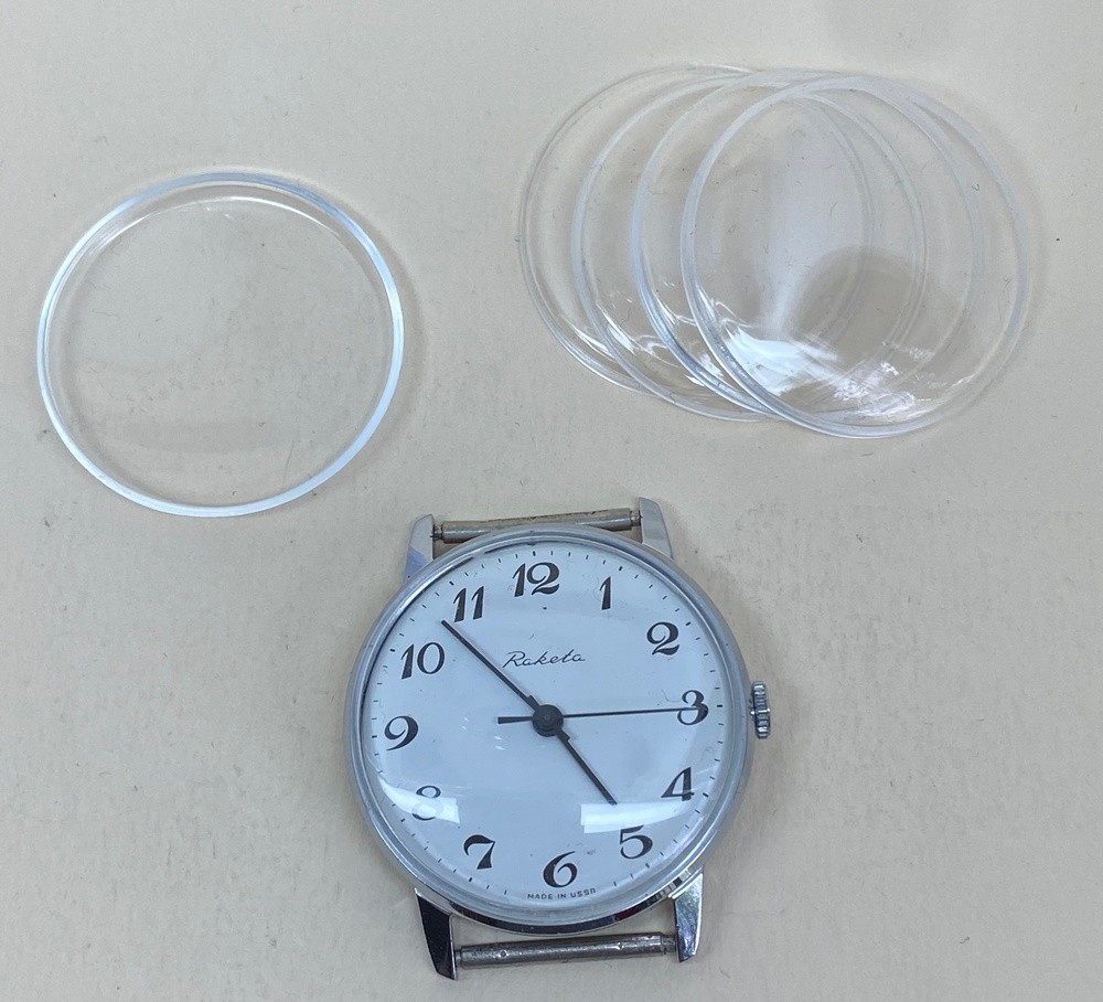 🕒5x Acrylic Watch Crystal | 32mm x 1.0mm Flat Top | USSR Vintage Plexiglass