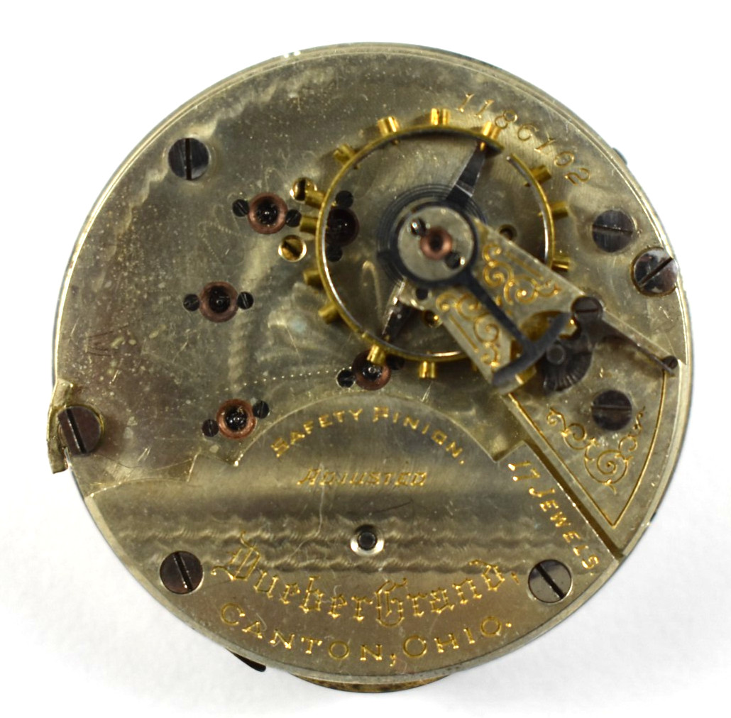 Vintage Hampden Dueber Grand Railroad 18s 17J OF Pocket Watch Movement lot.wz