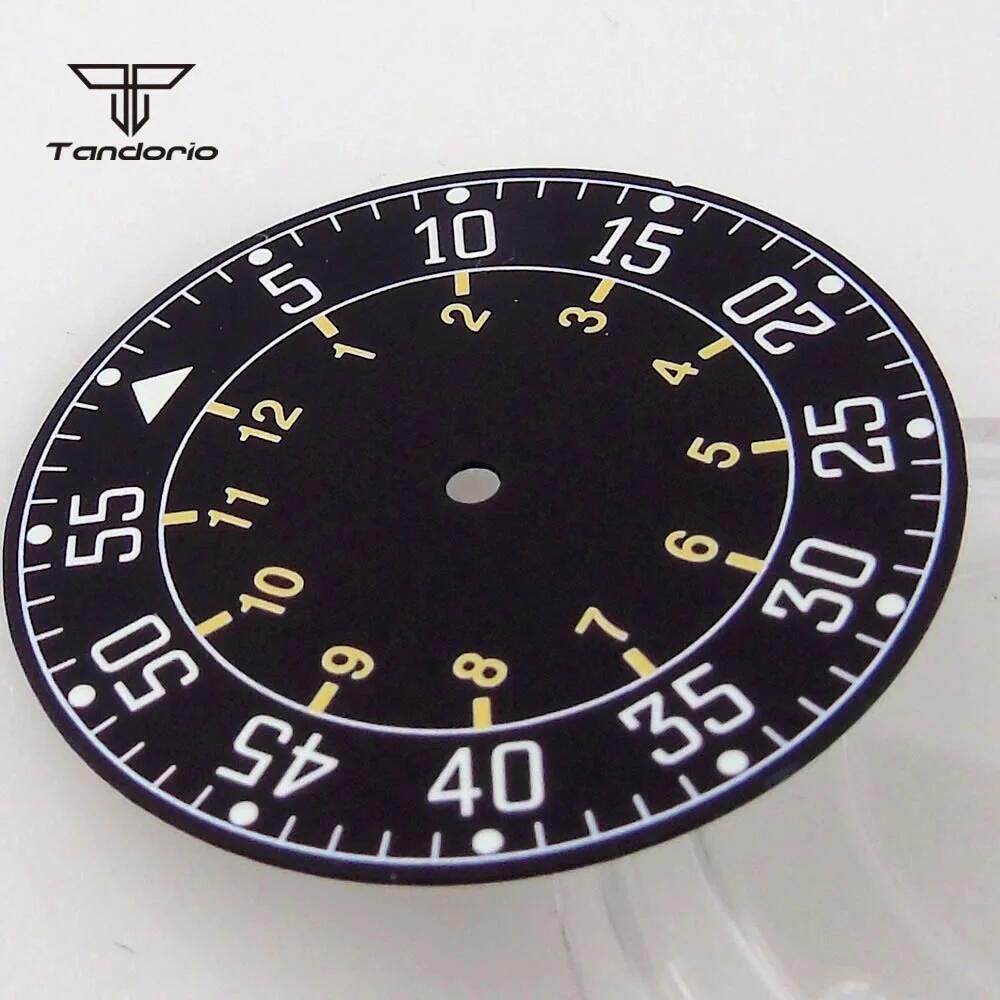 33.5mm numeral Watch Dial+Hands Green Lume for NH35 NH36 ETA2824 PT5000 Movement