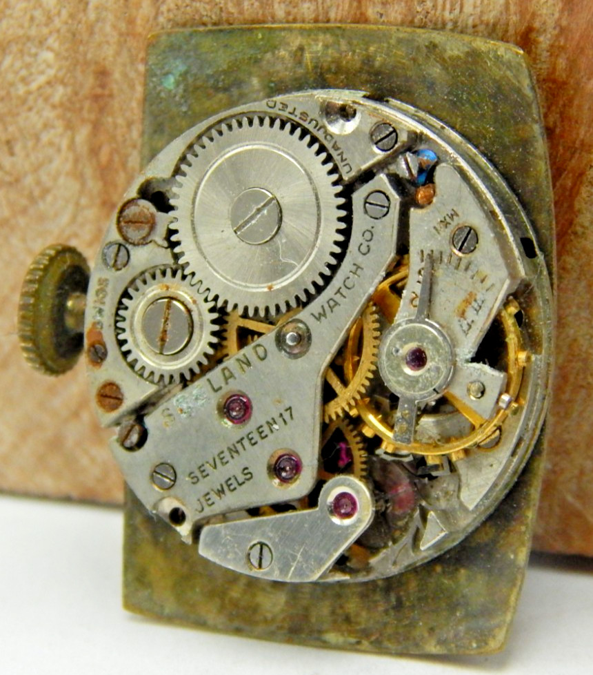 Vintage Seeland 17 jewel 19.2mm men’s wrist watch movement with dial and crown