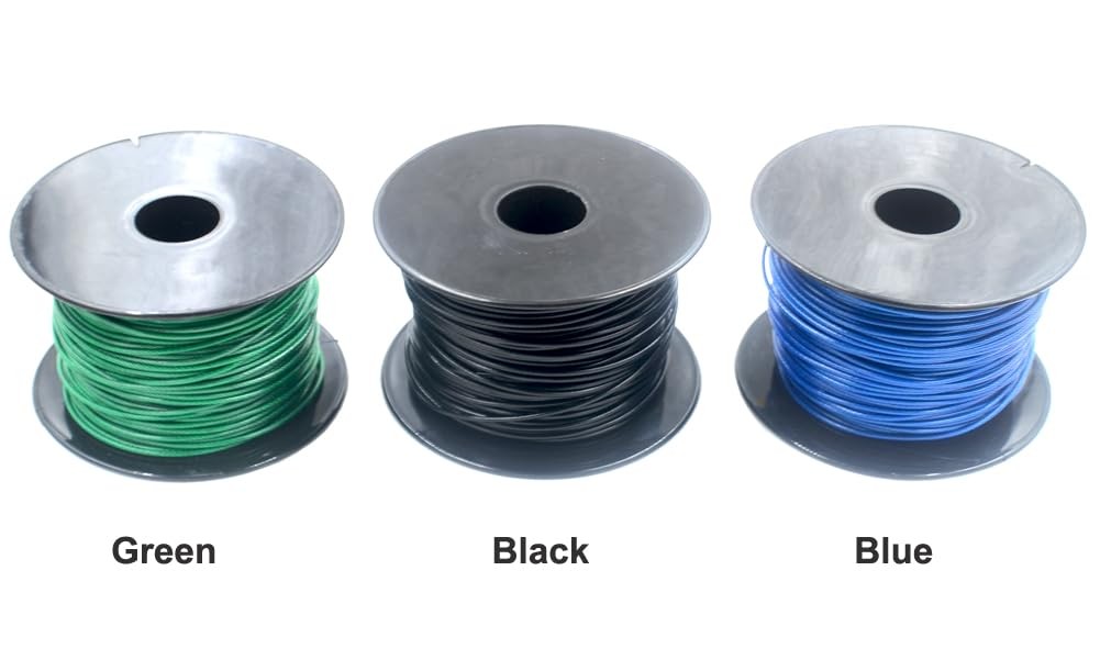 200 FT Black Vinyl Coated 304 Stainless Steel Cable Reel 1/16 Inch Spool Kit