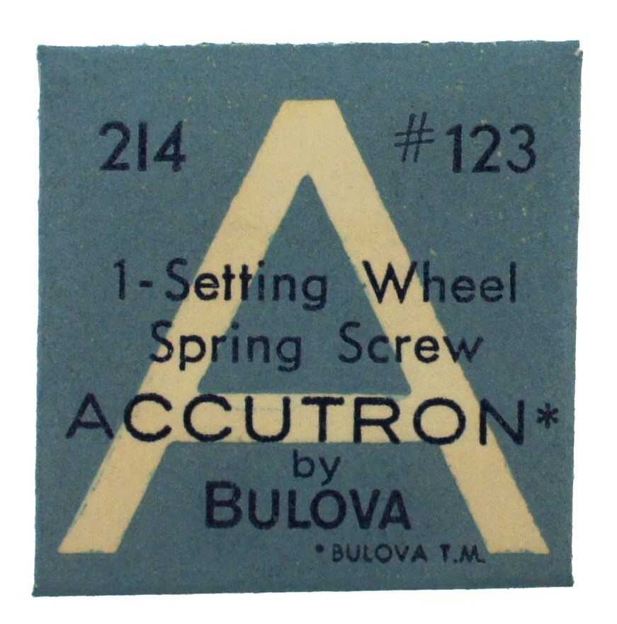 Bulova Accutron 214 Watch Part 123 Setting Wheel Spring Screw NOS Genuine Repair