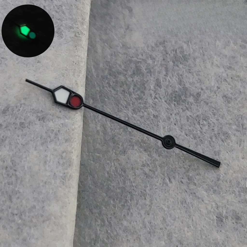 13mm Silver Black For NH35 NH36 7S26 7S36 4R35 4R36 Watches C3 Green Luminous