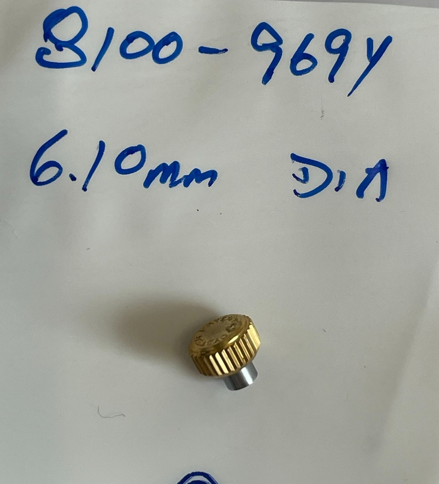 Vintage Rolex Oyster Patent + Brevet yellow gold crown 6.0mm (8100-969Y)