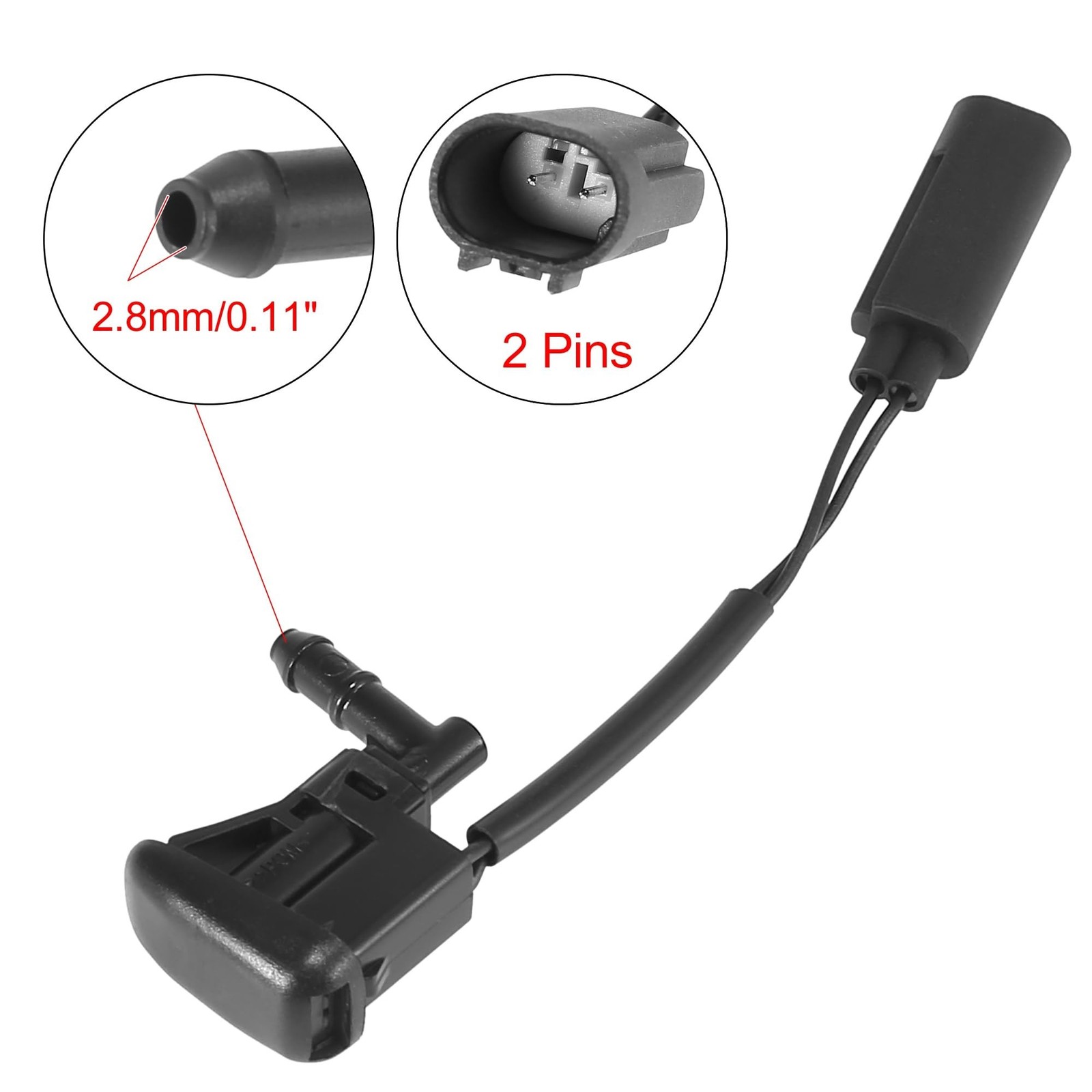 2pcs Windshield Washer Nozzles Spray Jet for BMW 3′ E46 1997-2006 Z4 E89 2008…