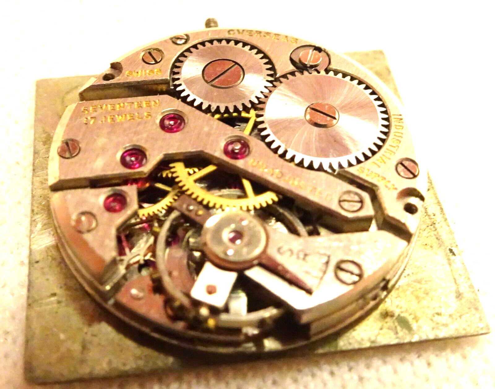 Kingston Wristwatch Movement 17J Men’s Parts or Repair Antique Swiss