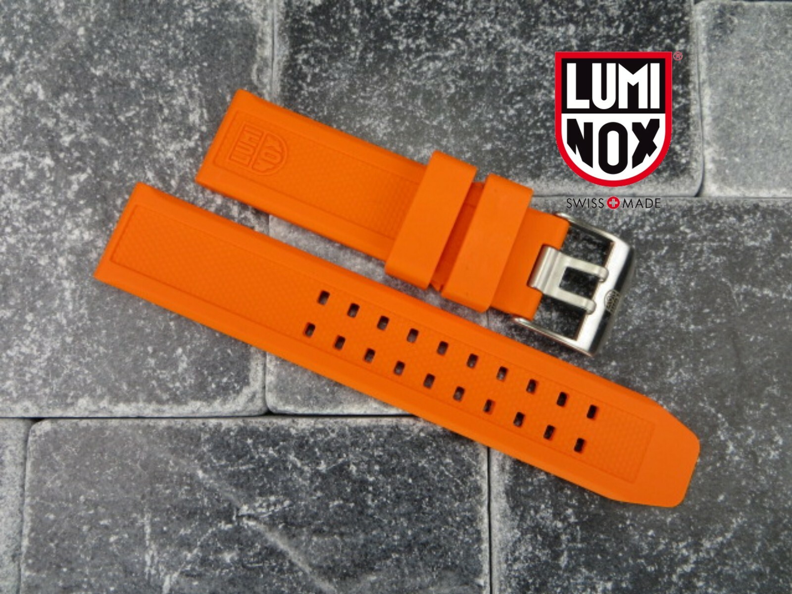 New LUMINOX 23mm Rubber Strap EVO Diver Watch Band 3050 3950 Colormark Orange M