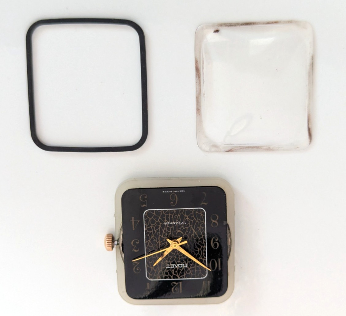 Genuine Poljot 2609.HA 17 Jewel Soviet Watch Movement Black Dial Manual Wind
