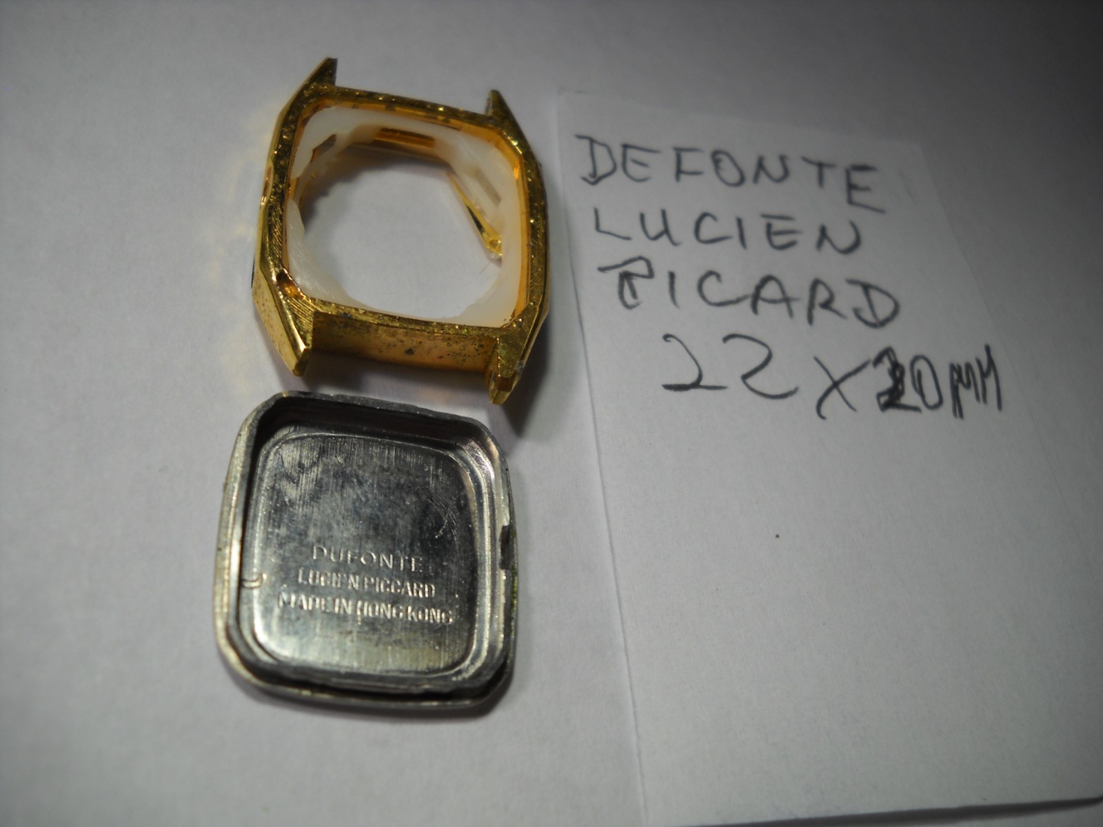 1075L Defonte lucien Picard watch case complete 22 x 20 mm 4 side insert stone