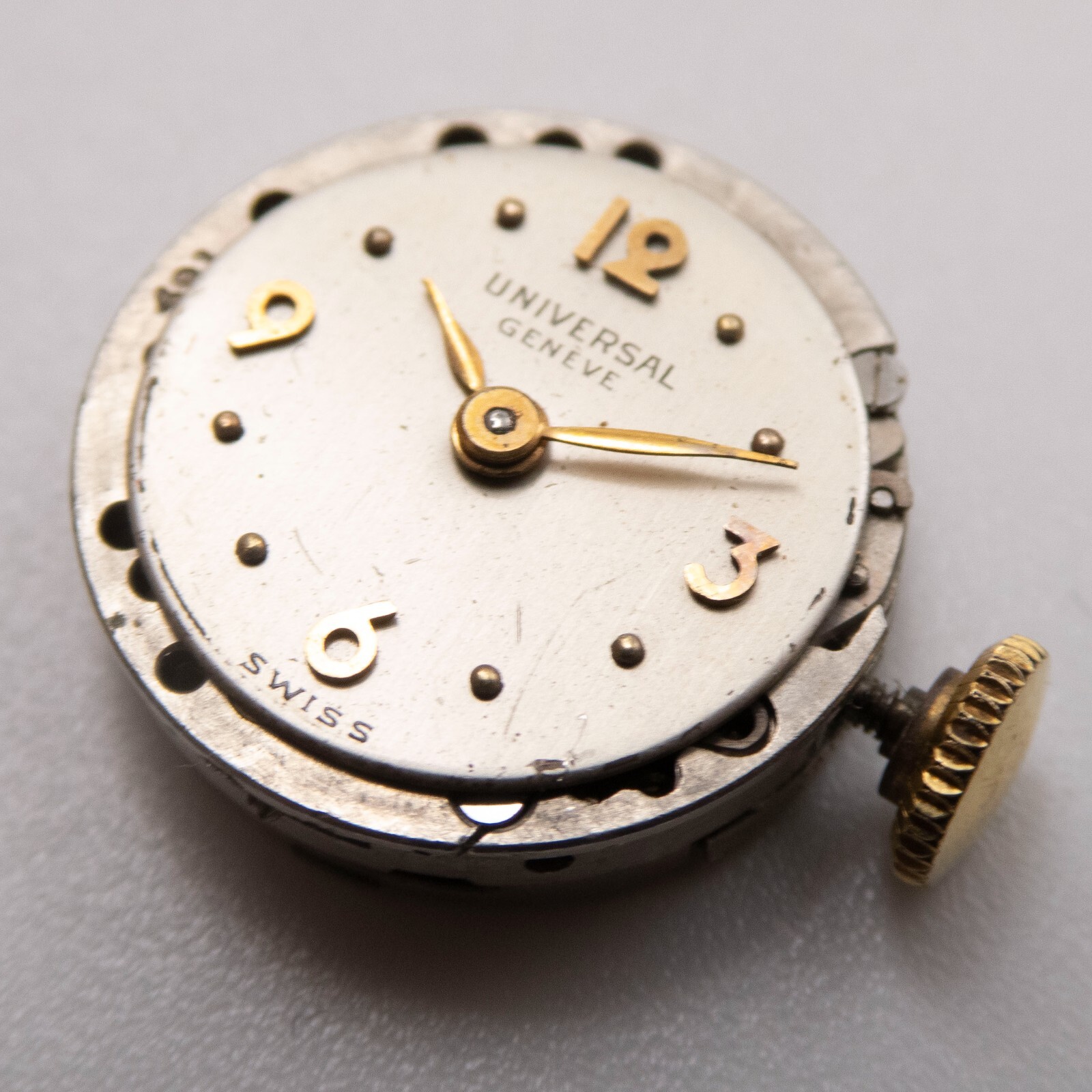 Vintage Universal Genève Caliber 106 Wristwatch Movement, Keeps Time