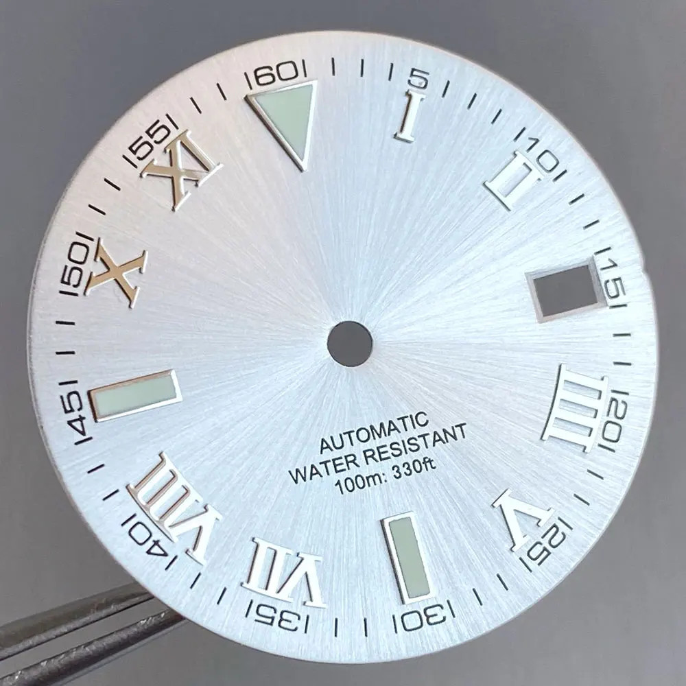 Tandorio New Roman Numeral Sunburst Dial 29mm Watch Dial Face For NH35 NH36 NH38