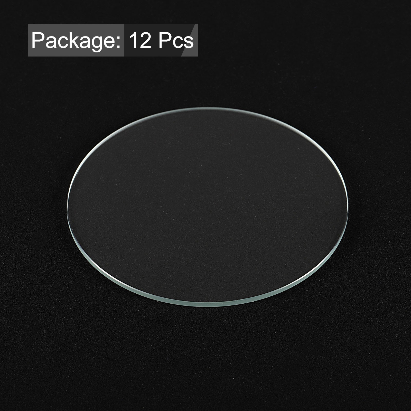 12pcs Watch Crystal Glass Lens 44.5mm Flat Round Glass Watch Face Crystals Lens