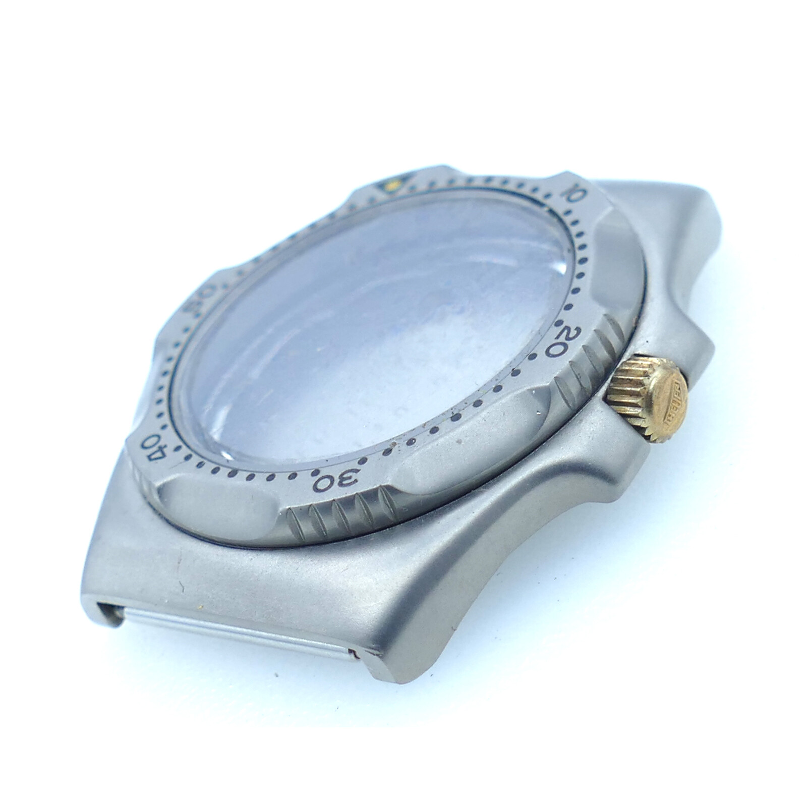 HEUER TITANIUM 820213 34MM STAINLESS STEEL WATCH CASE FOR PARTS OR REPAIR