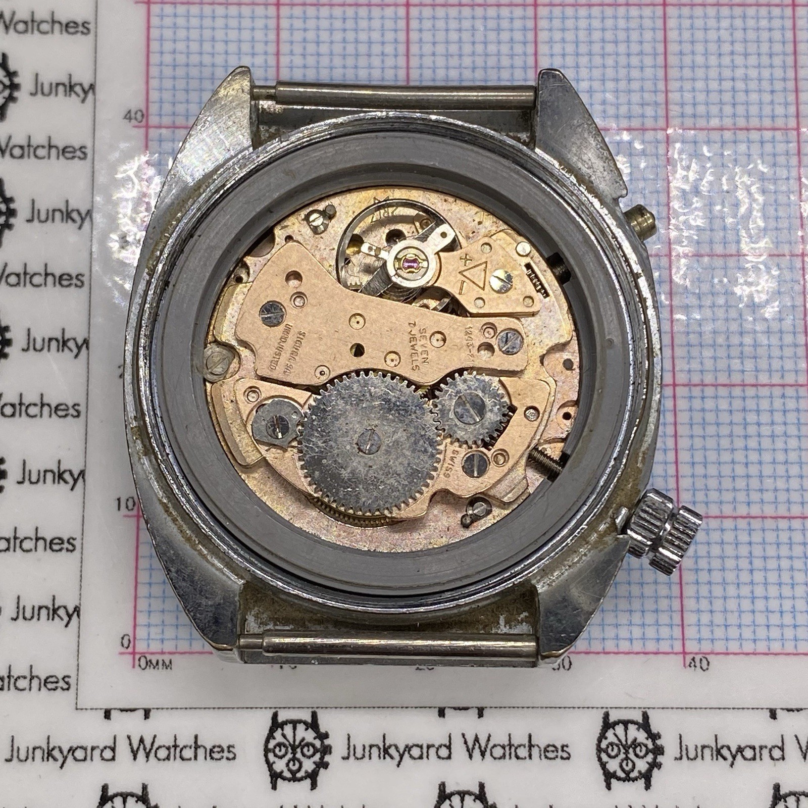 Sears Sicura Sa Alarm Watch Repair Parts Spares Seven Jewels Swiss Ronda 1243-21