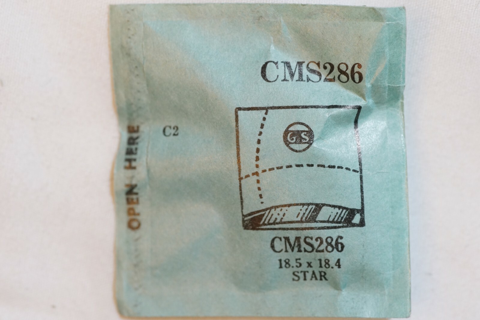 Star Watch Crystal CMS286 (18.5 x 18.4) Vintage NOS G&S Watch Crystal