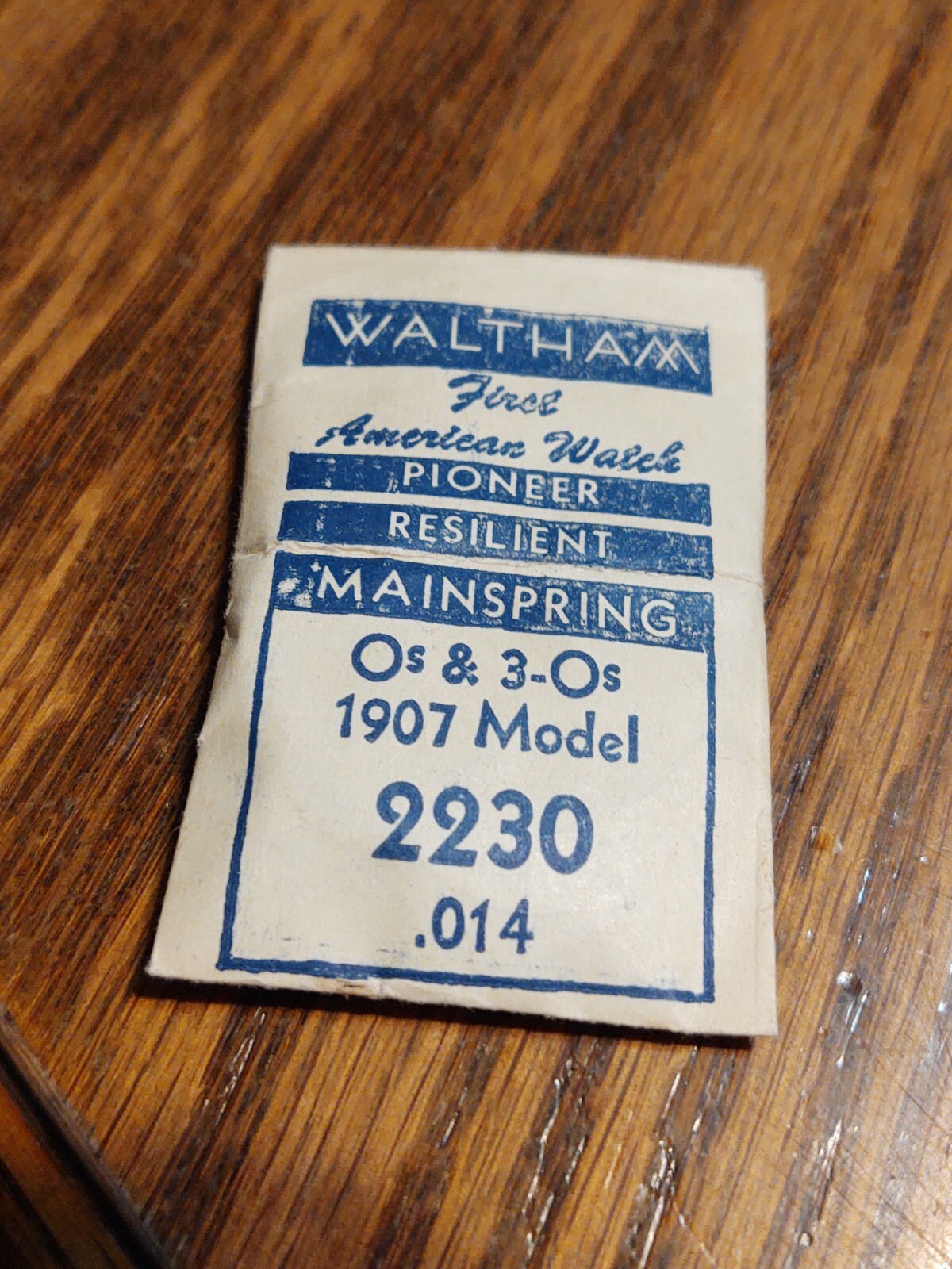 Waltham Mainspring Pioneer Unit 2230 .014