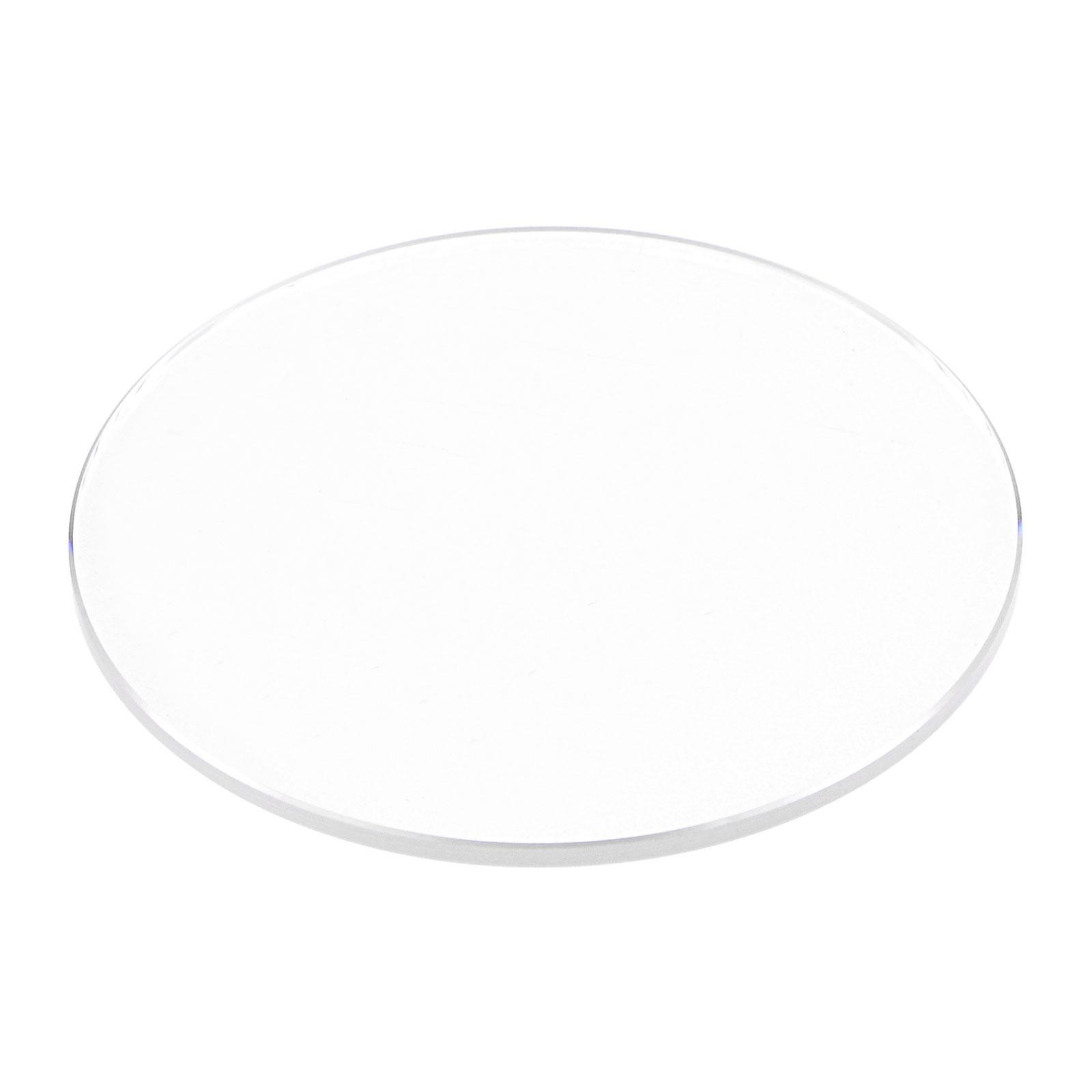 Glass watch round flat lens 40mm diameter 1.5mm thickness, transparent