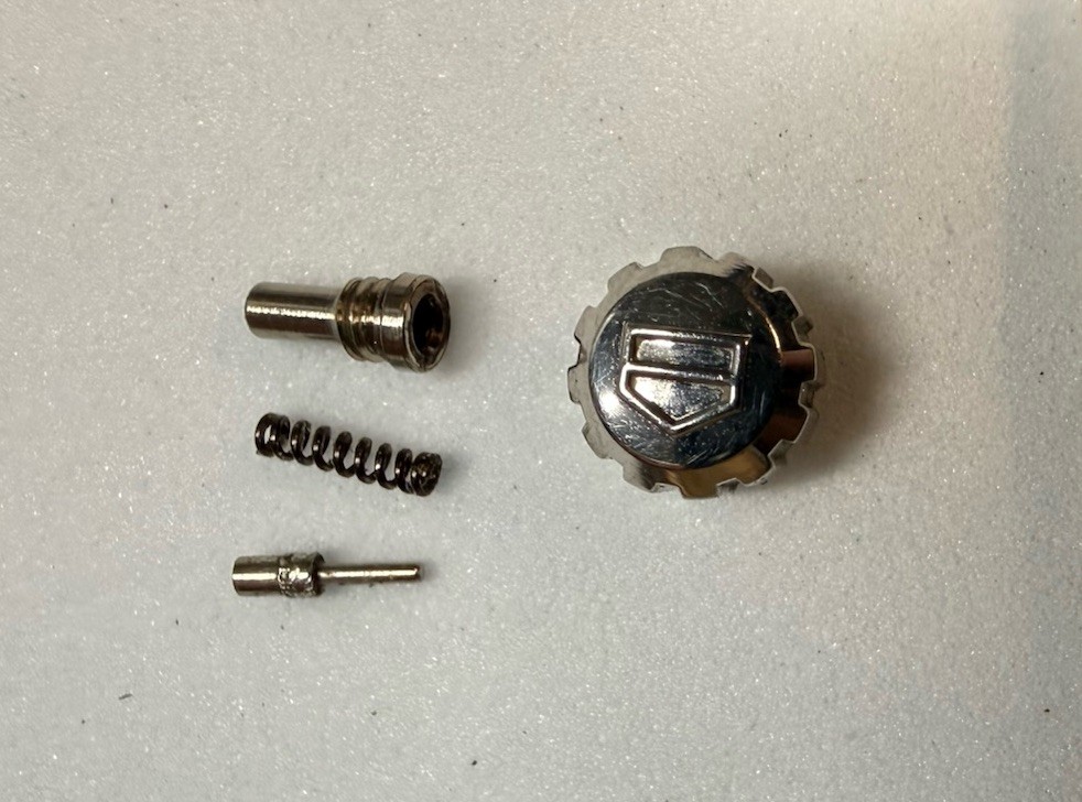 Tag Heuer Watch Crown And Parts, Marked KY 1218, 6.61mm x 5.12mm Parts Or Repair