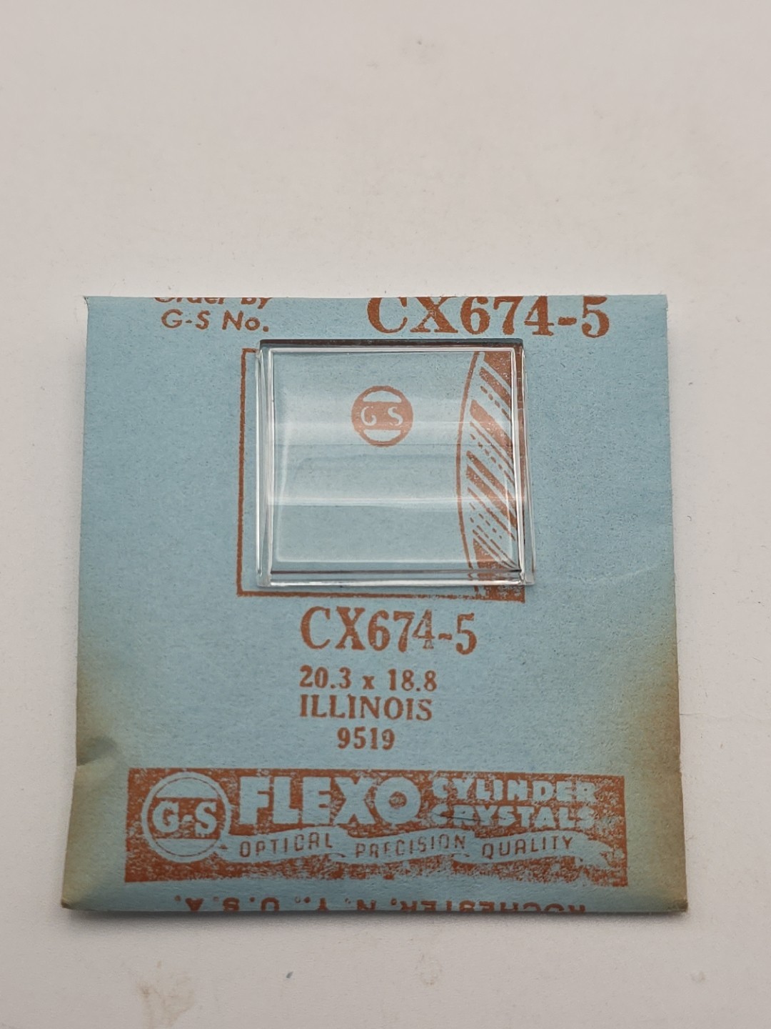G-S Watch Crystal CX674-5 Illinois 9519 20.3X18.8