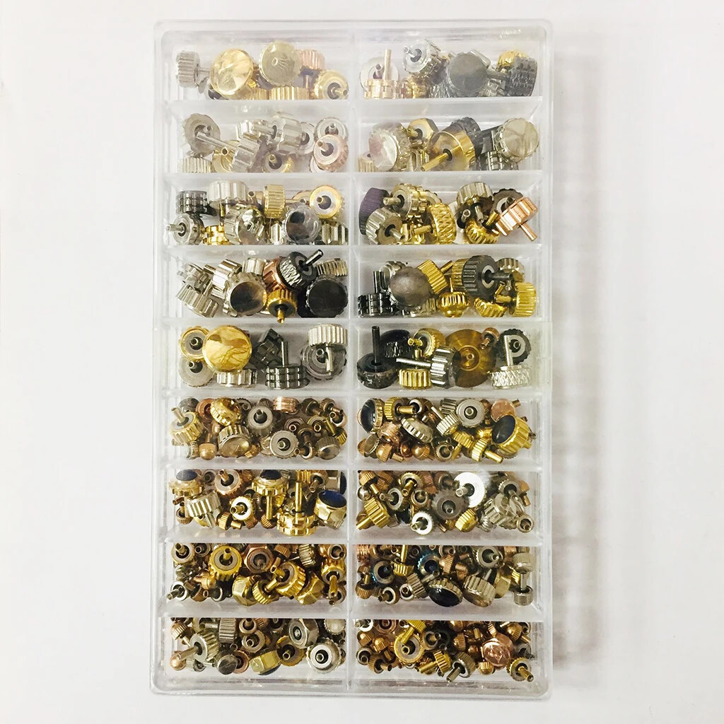 Hot 150-160pcs/Box Watch Crown Spare Parts Crown Parts Replacement Accessories