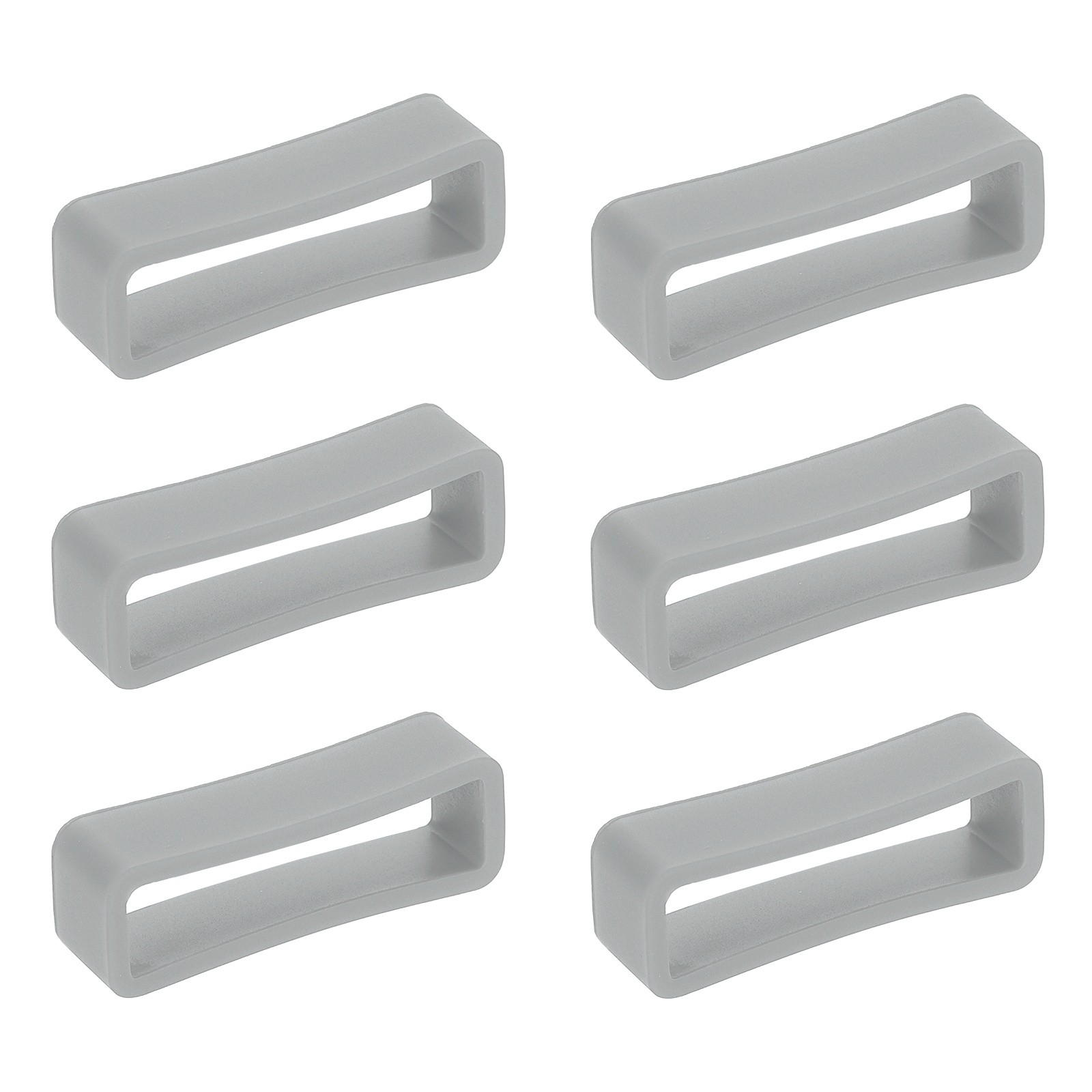6pcs 24mm Silicone Watch Strap for Loop, Grey