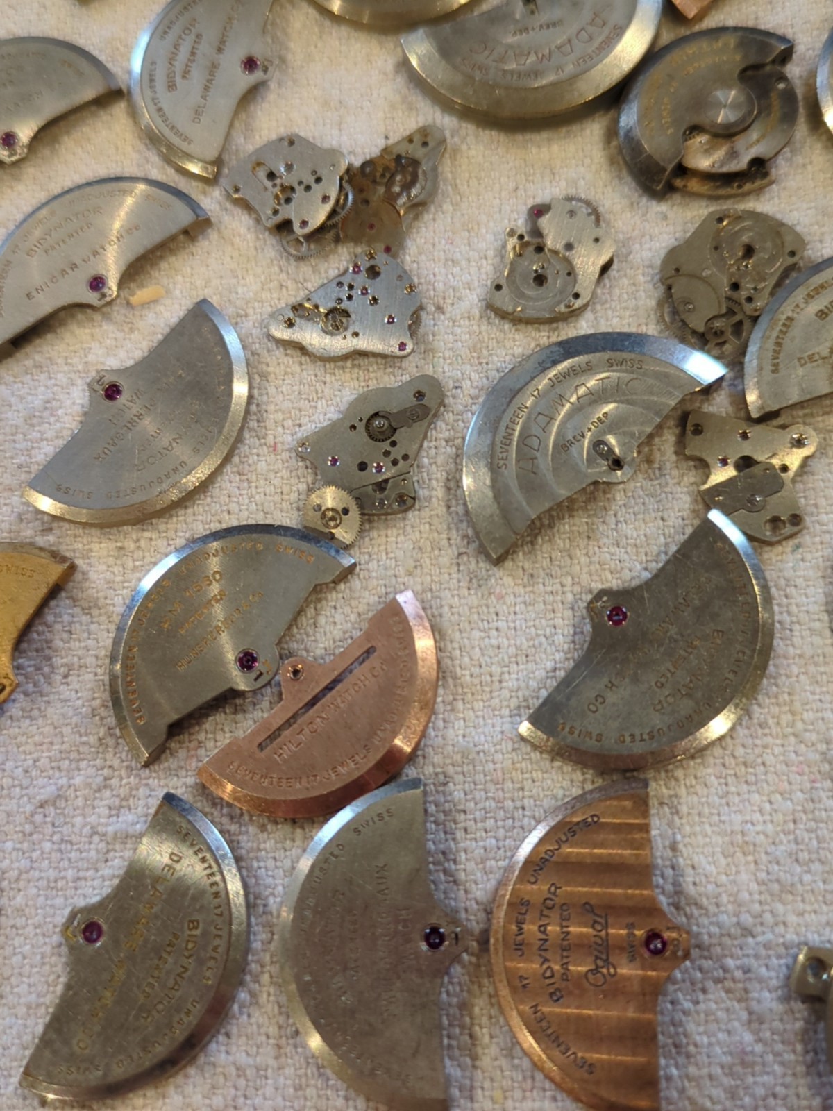 Large Lot Of Vintage Automatic Bidynator Watch Rotor Parts. Over 4 Ounces!!
