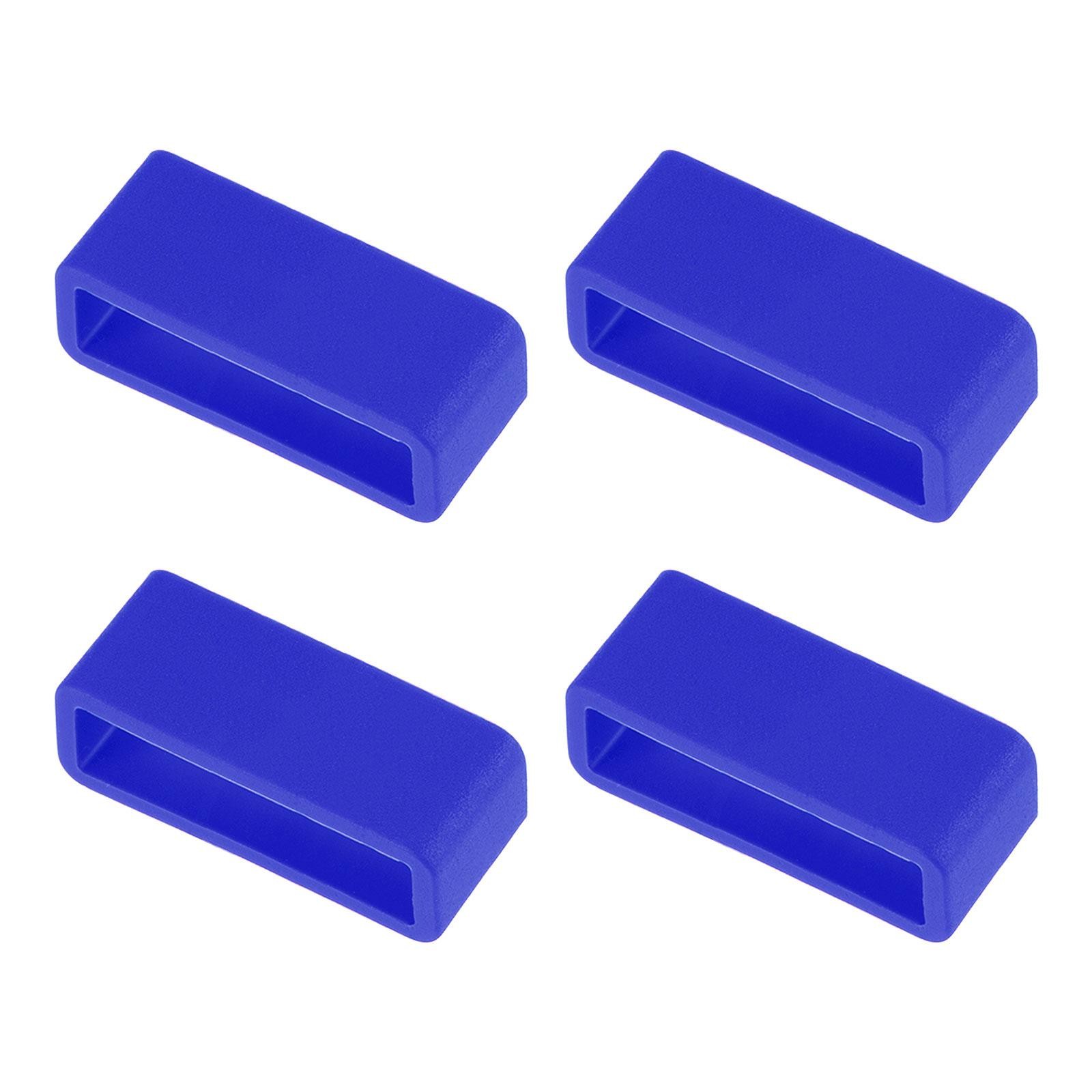 Watch Band Strap Loops Silicone for 24mm Width Watch Band, Blue 4 Pcs