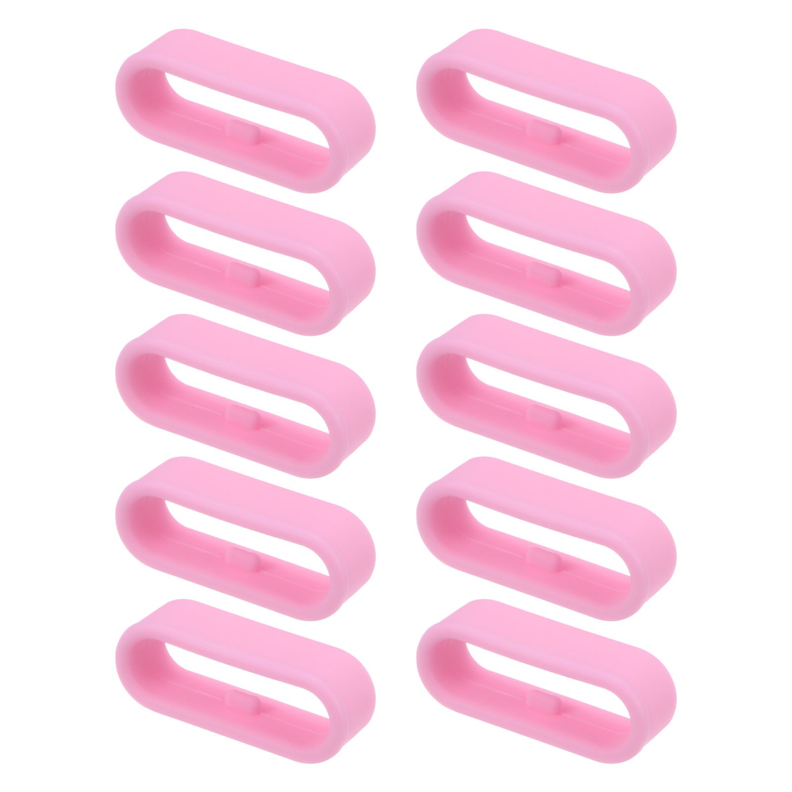10Pcs Watch Band Strap Loops Silicone Fastener Rings for 20mm Band Pink