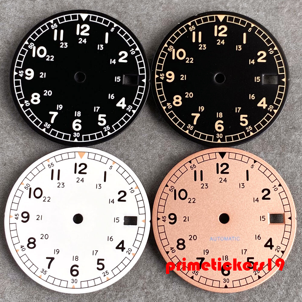 Fit NH35 Movt Date 29mm Watch Dial Matt Face Arabic Numerals Hands Set Luminous