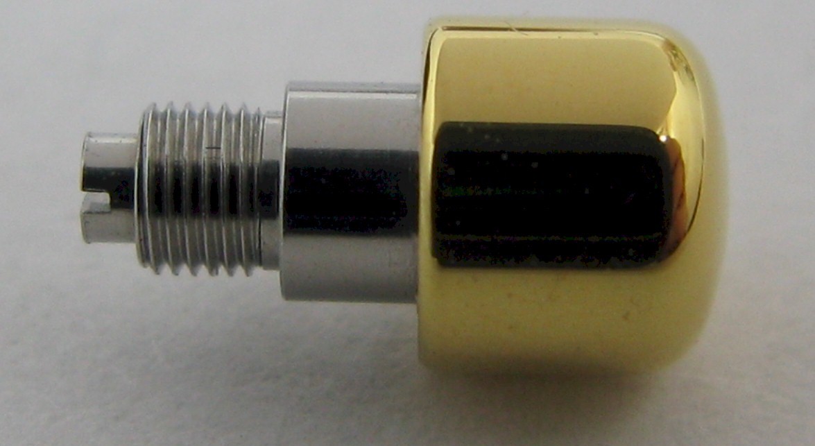chronograph pusher in gold plated diameter 3.9 mm fit case hole close 1.8 mm